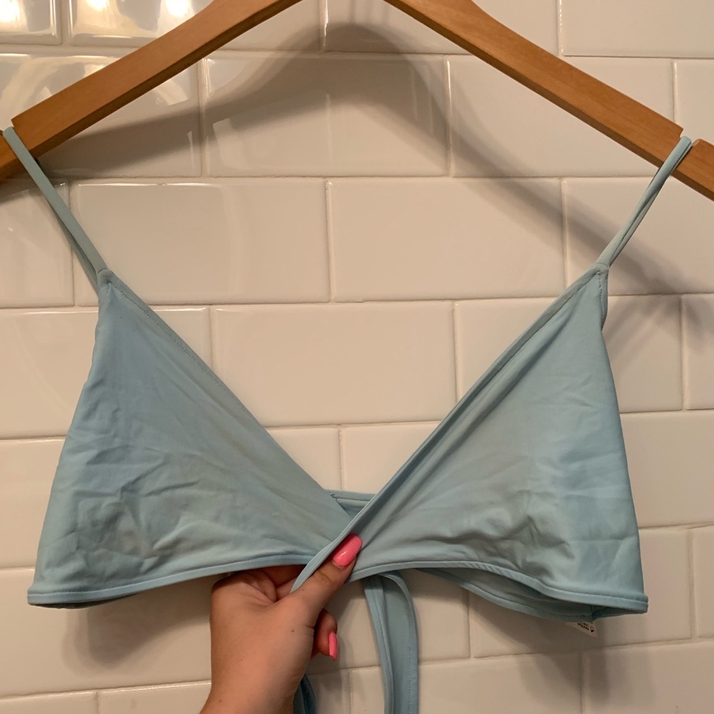 L*space blue wrap bikini top